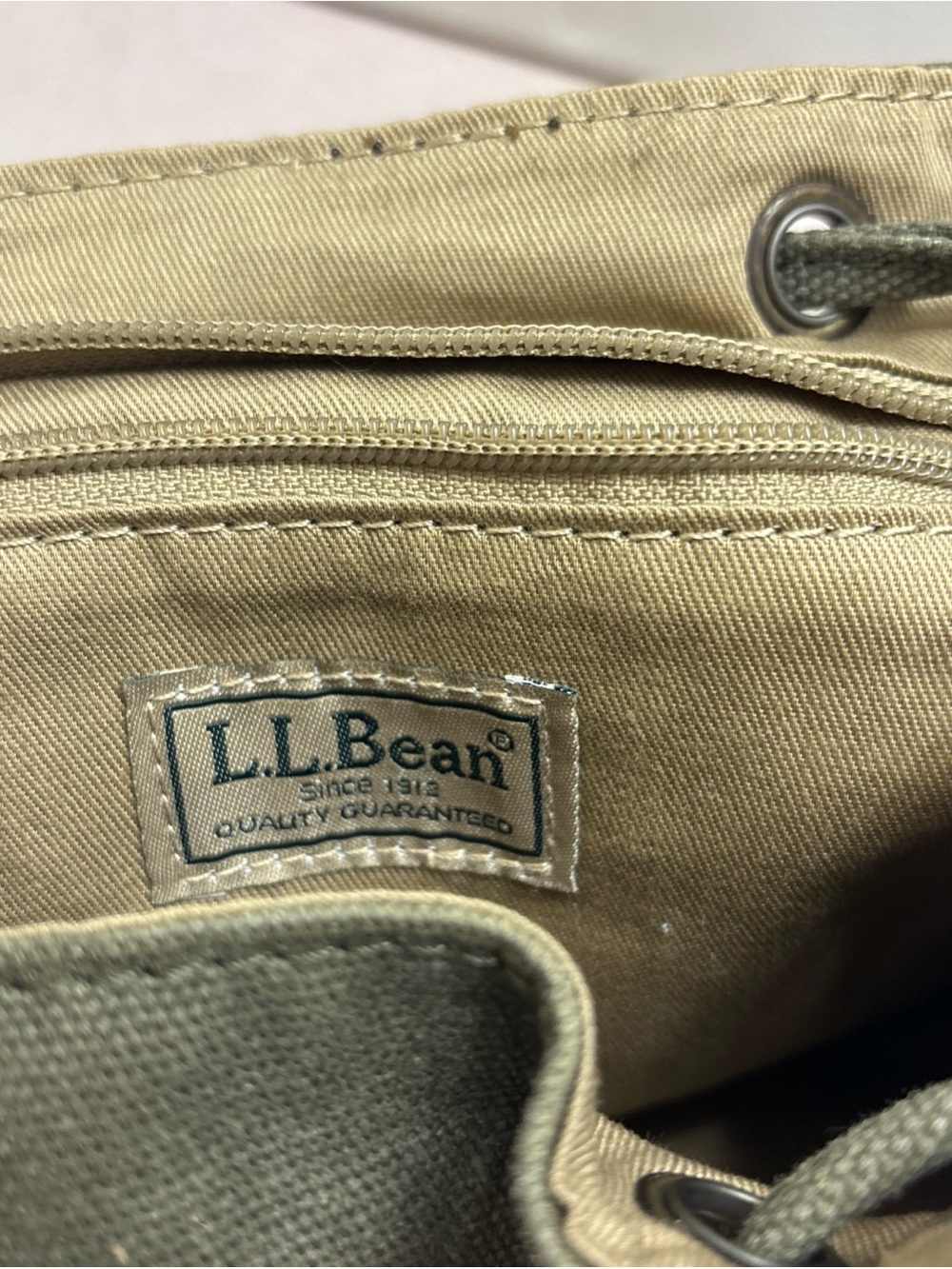 Vtg LL Bean Boat & Tote Bag Backpack Spaniel Dog Embroidered Leather Canvas - Picture 6 of 9